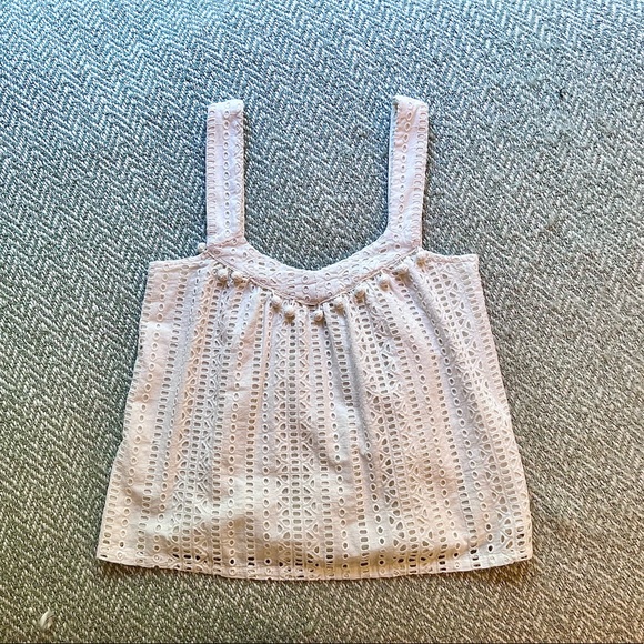 Sundance pom pom keyhole / cutout tank top with tassels. Worn once. - Picture 1 of 7